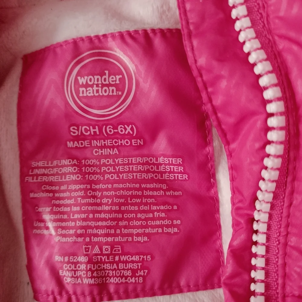 Wonder Nation Pink Girls' Bubble Jacket